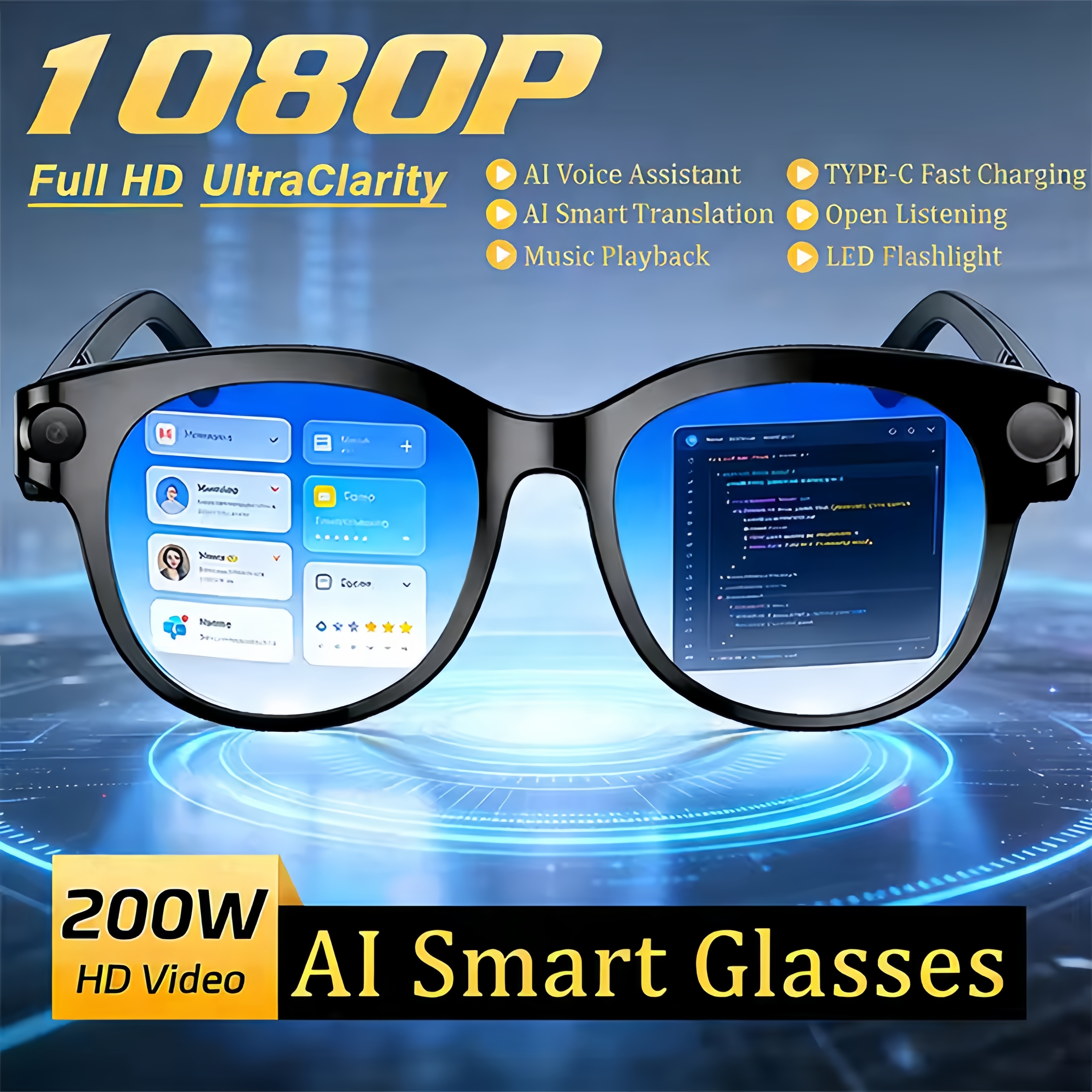 Photography Equipment - M89-S AI smart glasses equipped with