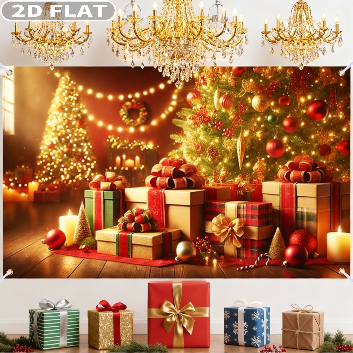 1pc Christmas Tree & Gifts Lar – Photography Background recenzja i cena