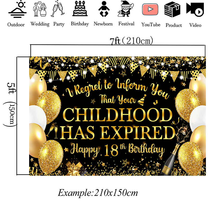 Mocsicka Black Gold Happy 18th – Photography Quotes Funny recenzja i cena