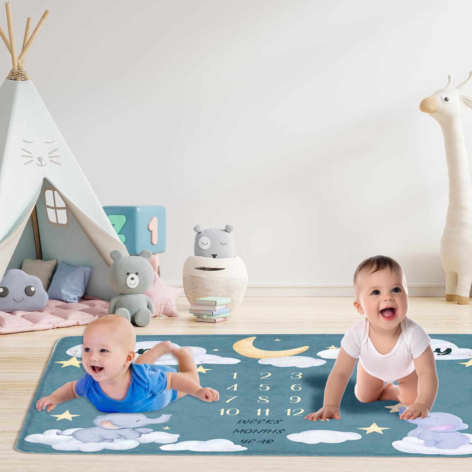VIKAMA Twin Baby Milestone Bla – Photography Background recenzja i cena
