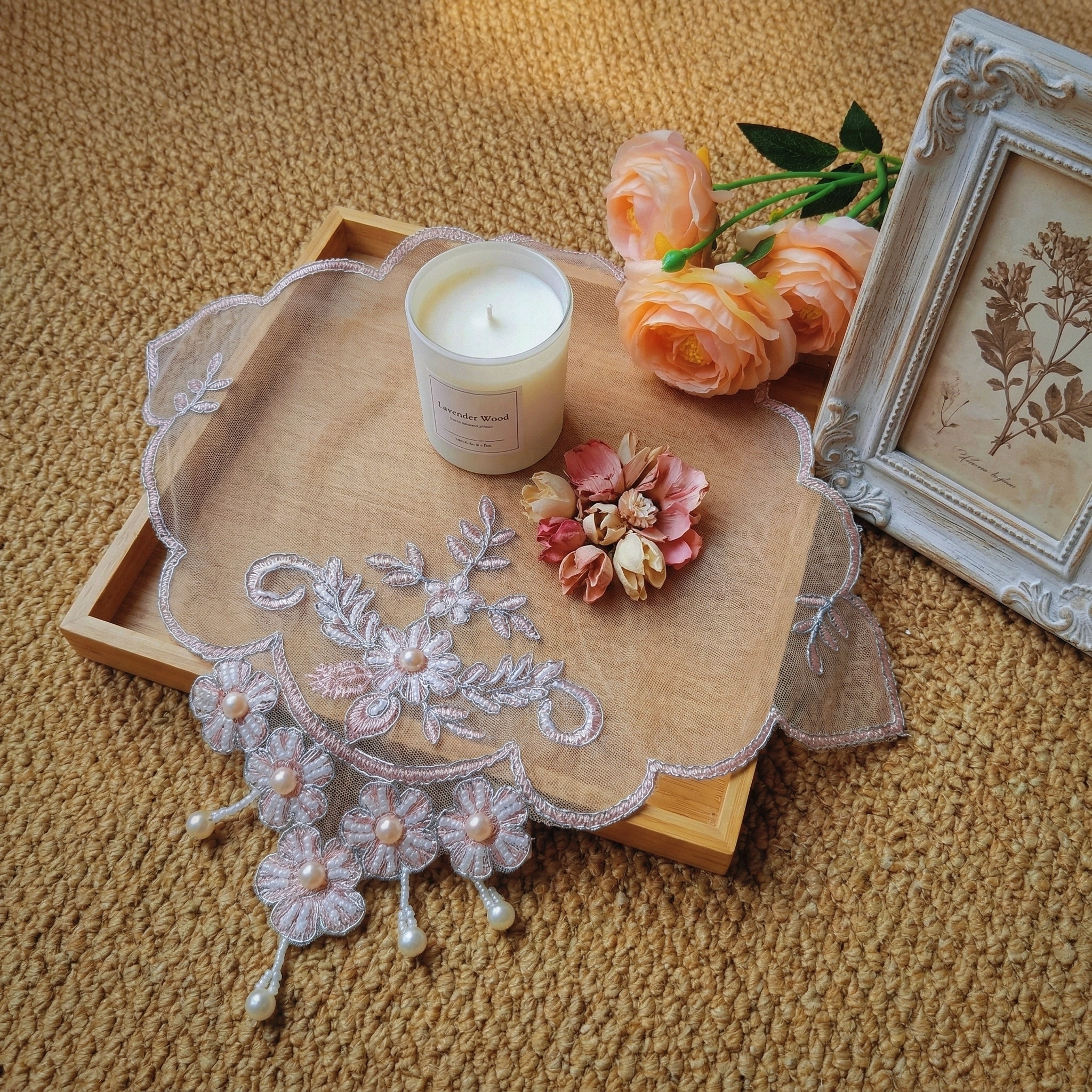 Set Of 8 Pink Lace Placemats H – Photography Background recenzja i cena