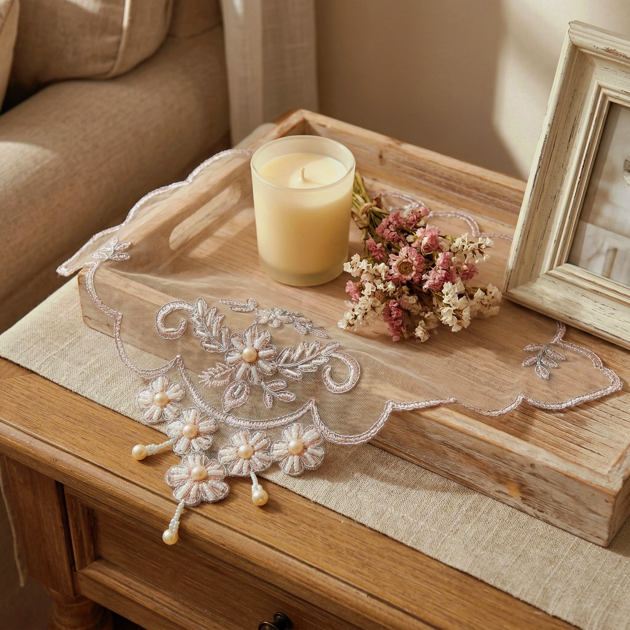 Set Of 8 Pink Lace Placemats H – Photography Background recenzja i cena